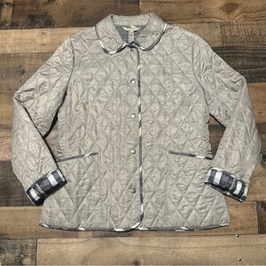 Burberry Classic Quilted Jacket with Metallic Signature Check Lining